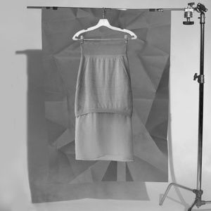 Ohne Titel stretch midi nude tan tulle skirt